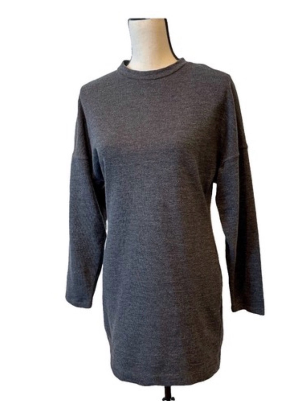 Free People Charcoal Ribbed Knit Top